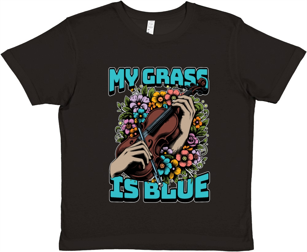 Fiddle My Grass Is Blue Music Lover Fiddle Player Premium Kids Crewneck T-shirt