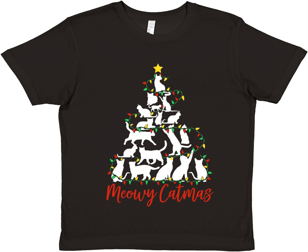 Meowy Catsmas Premium Kids Crewneck T-shirt
