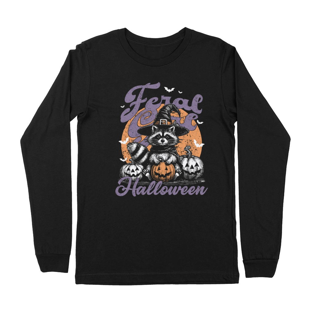 Feral girl Halloween Raccoon D Color Premium Long Sleeve