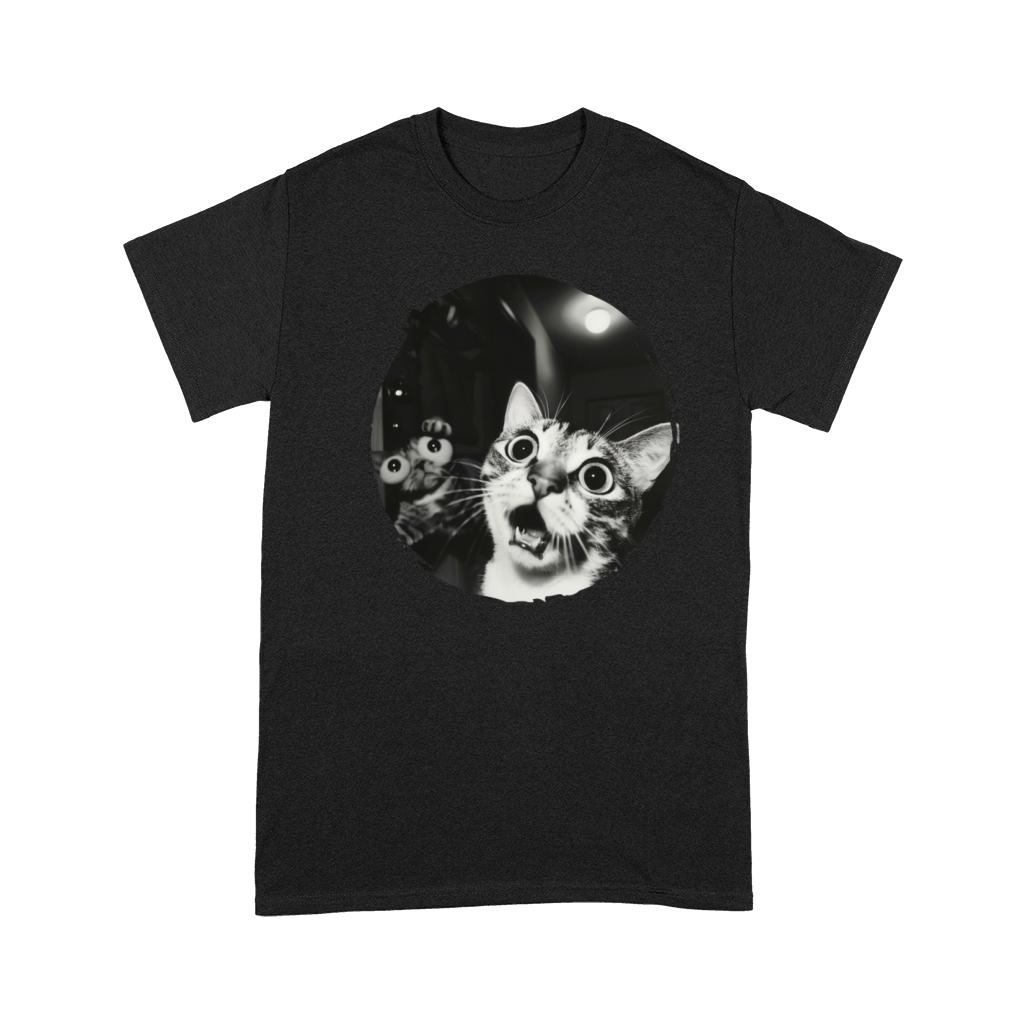 Double Surprised Cats in Vintage Black and White Premium T-shirt