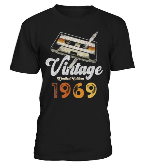 Vintage 1969 Birthday Cassette Pencil T-Shirt Unisex