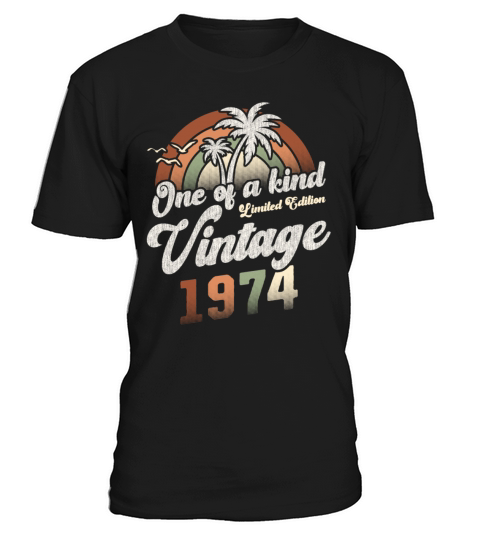 Vintage 1974 Birthday Palm Trees T-Shirt Unisex
