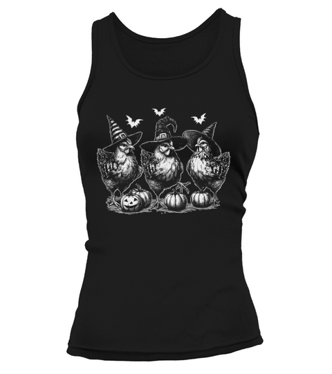 Chicken Witches Funny Halloween D White Tank top Woman