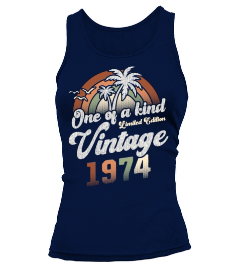 Vintage 1974 Birthday Palm Trees Tank top Woman