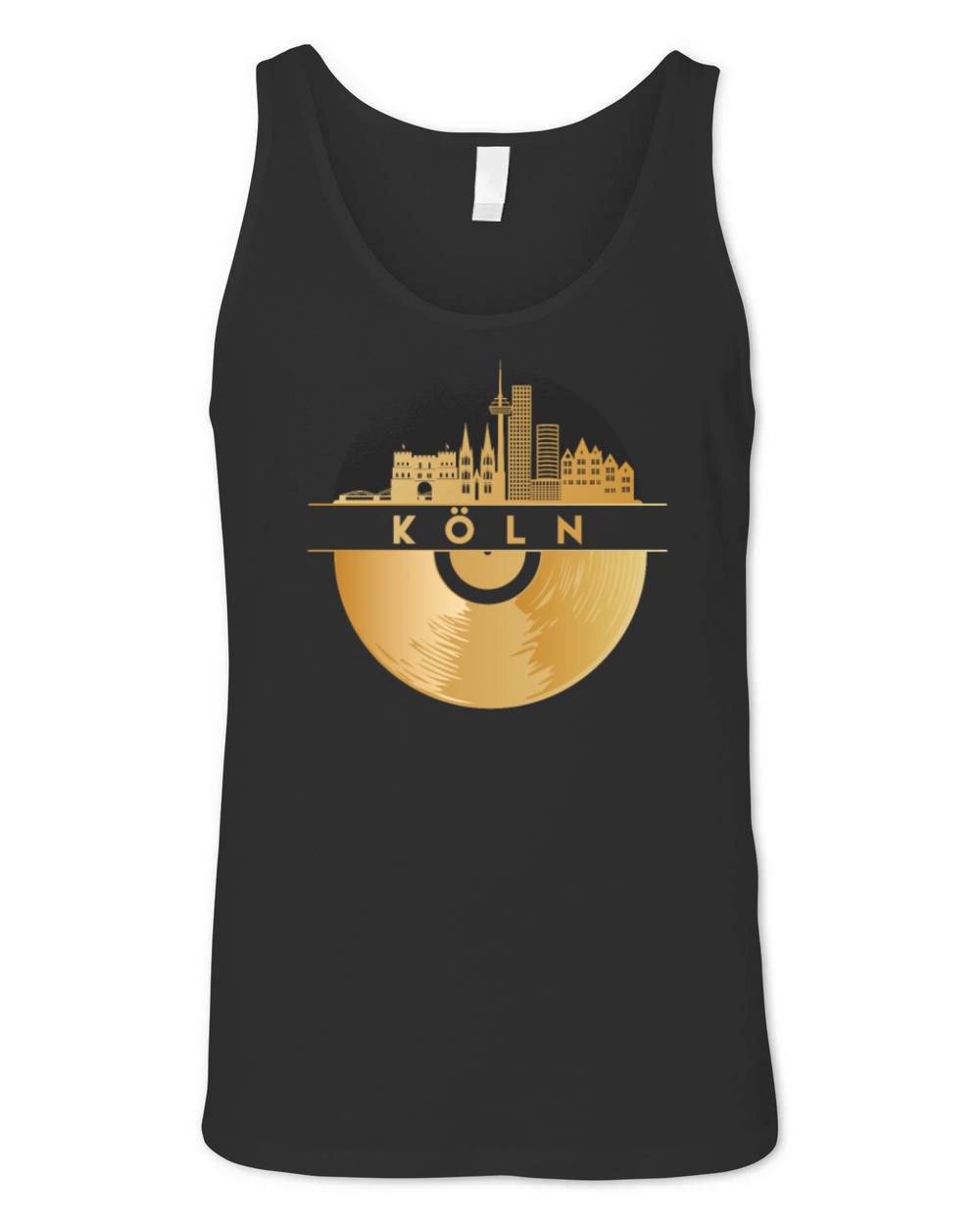 Vinyl-Record-Player Disco-Music Skyline-Germany Unisex Jersey Tank