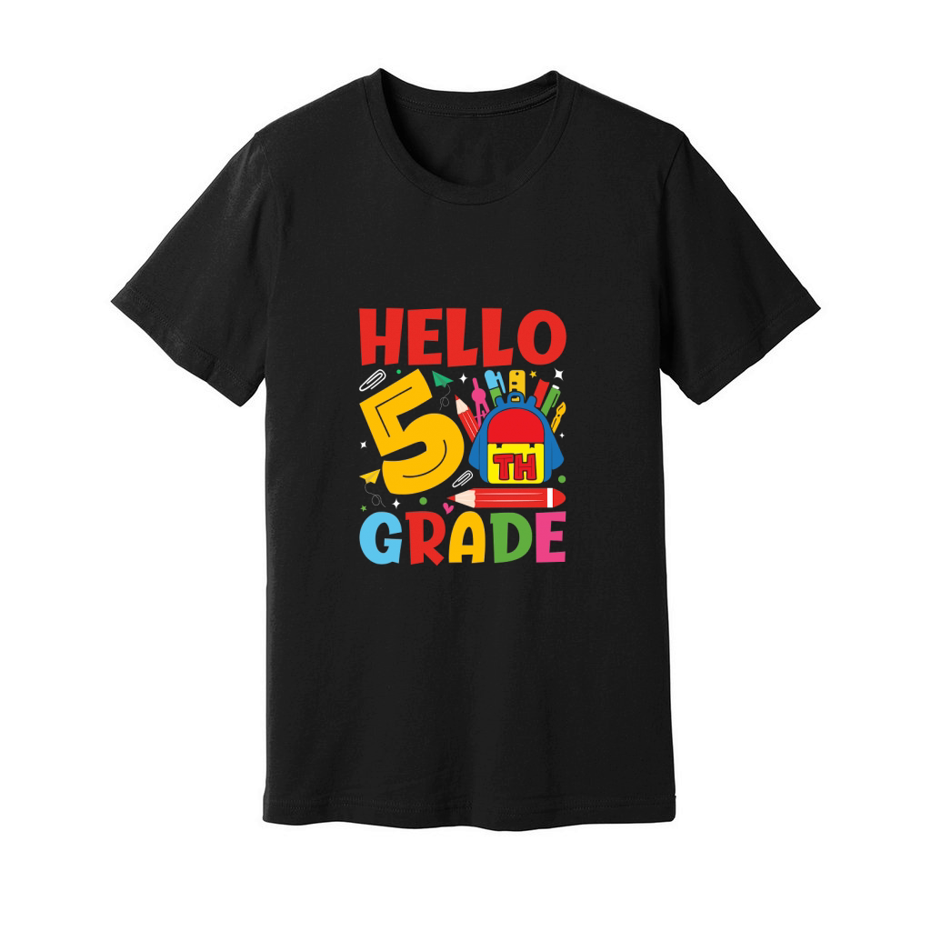 HELLO 5TH GRADE Unisex Jersey Tee
