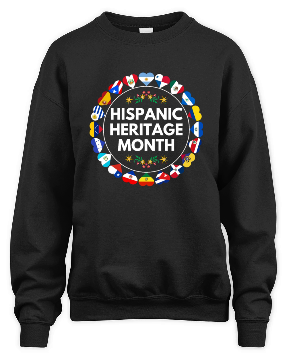 Hispanic heritage month all countries flag Unisex Premium Crewneck Sweatshirt