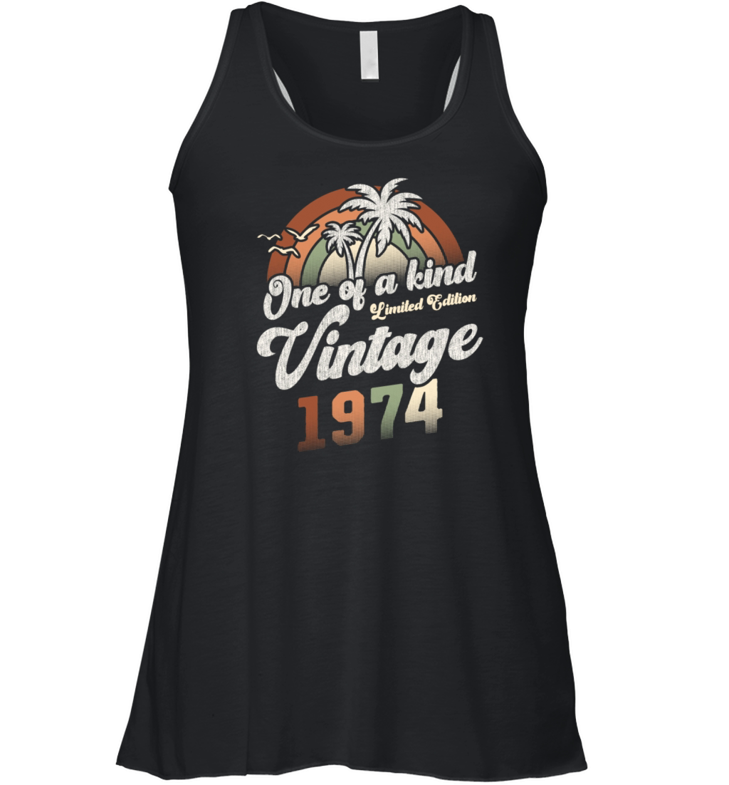 Vintage 1974 Birthday Palm Trees Women's Flowy Tank Top