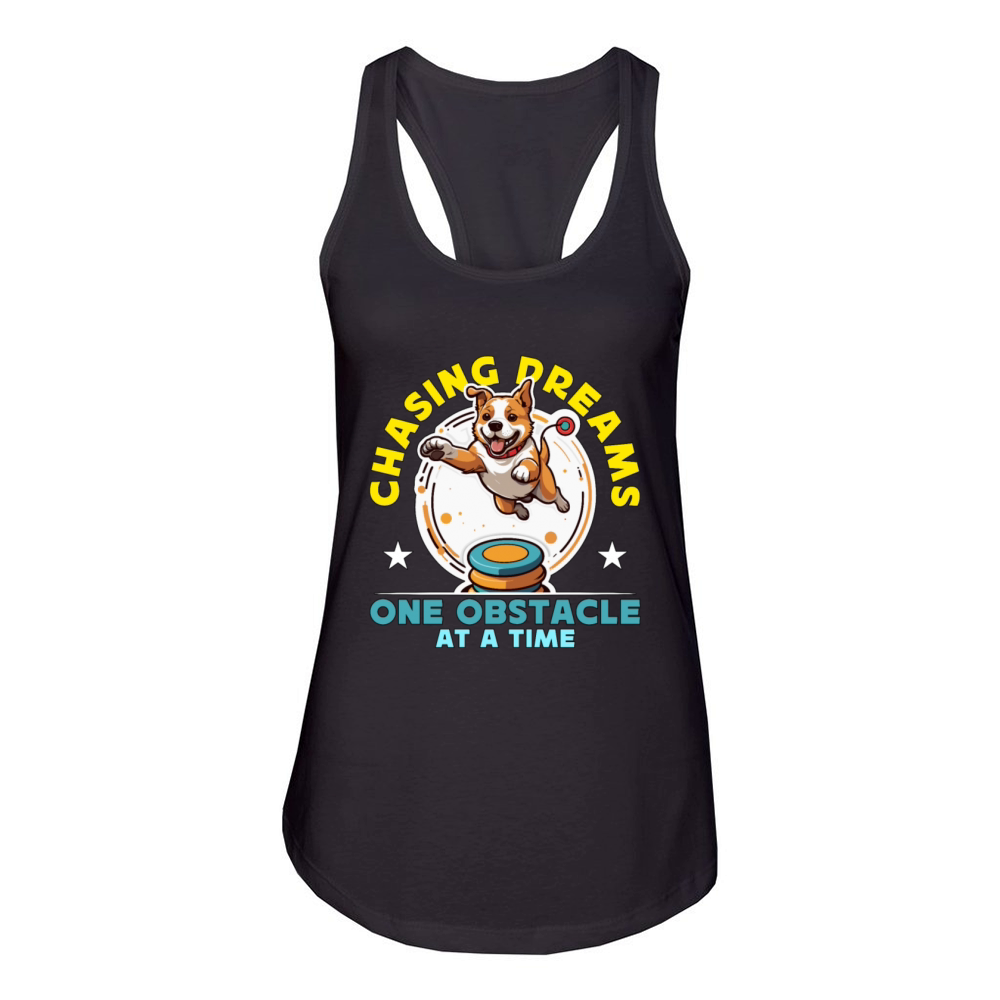 Dog Agility Training Chasing Dreams One Dog Sport Women's Racerback Tank