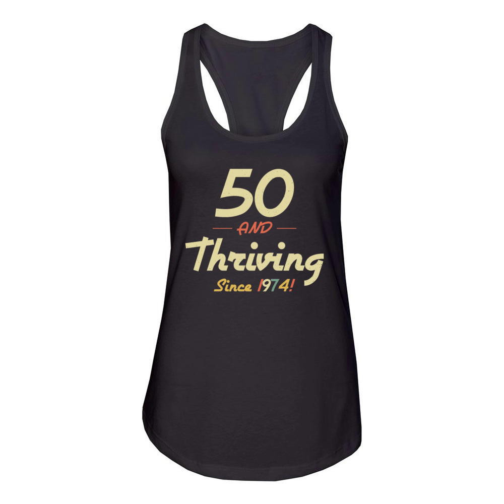 Vintage 1974 50th Birthday Gift for Dad Mom Women's Racerback Tank