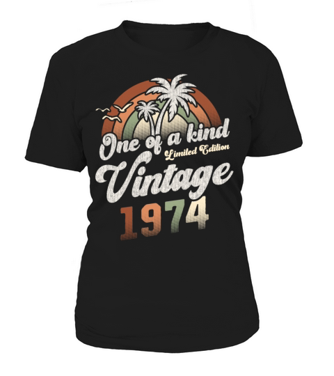 Vintage 1974 Birthday Palm Trees Women's T-Shirt