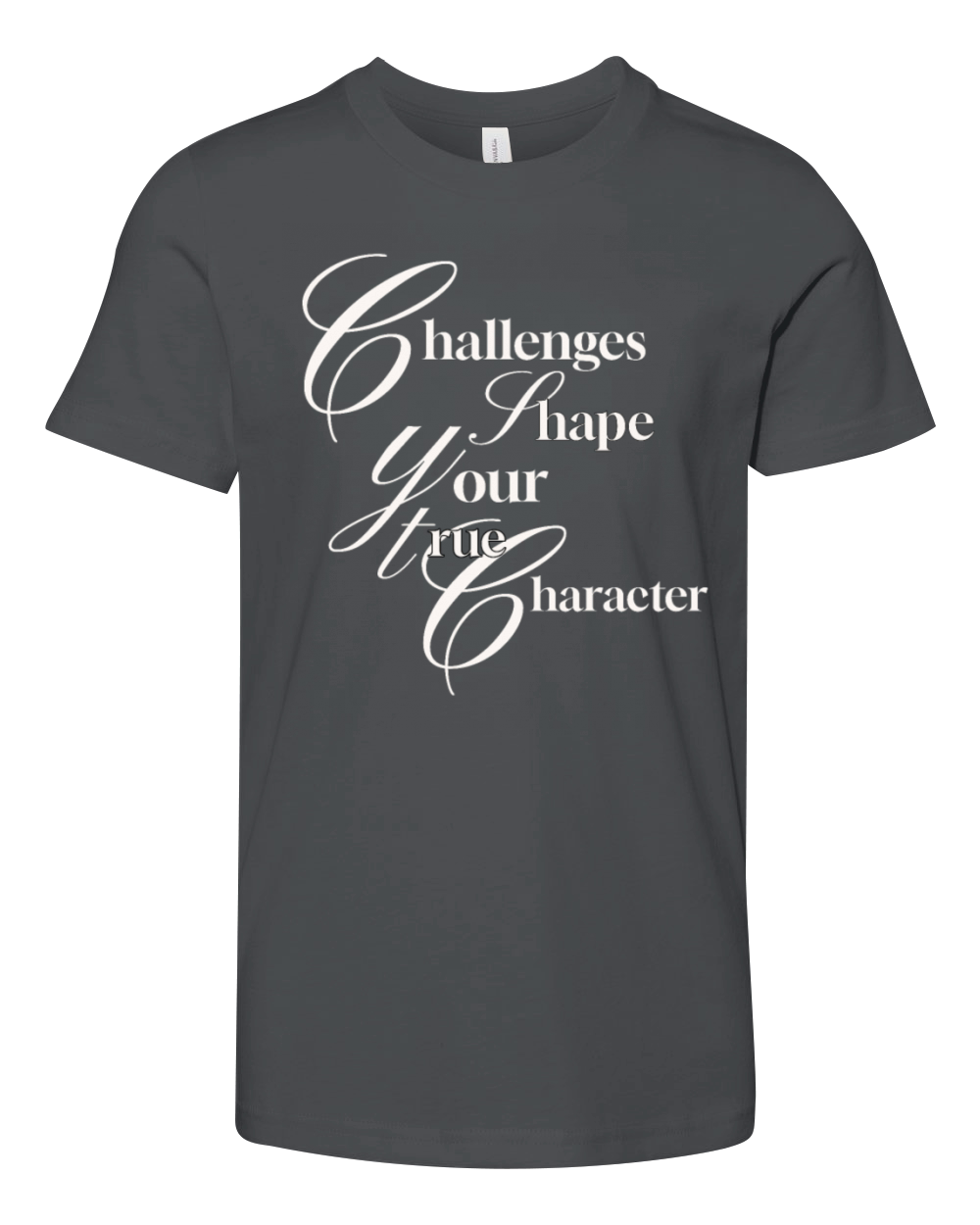 Challenges shape your true character Youth Unisex Jersey Tee