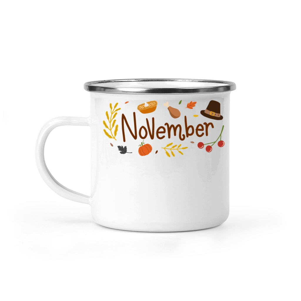 November Typography Camping Mug