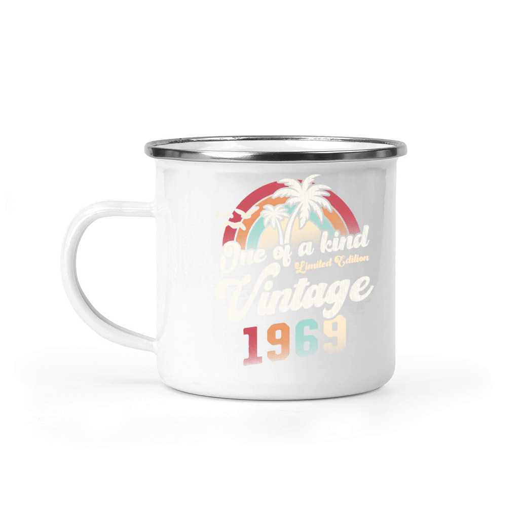 Vintage 1969 Birthday Palm Trees Camping Mug