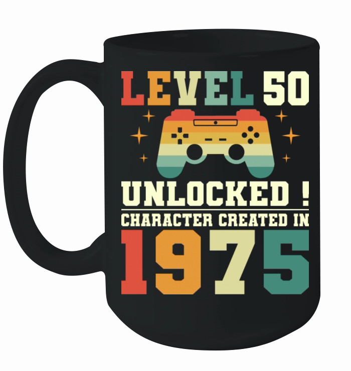 Level 50 1975 50th Birthday Gamer Ceramic Mug