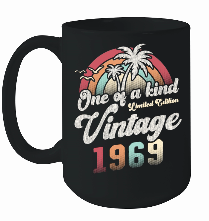 Vintage 1969 Birthday Palm Trees Ceramic Mug