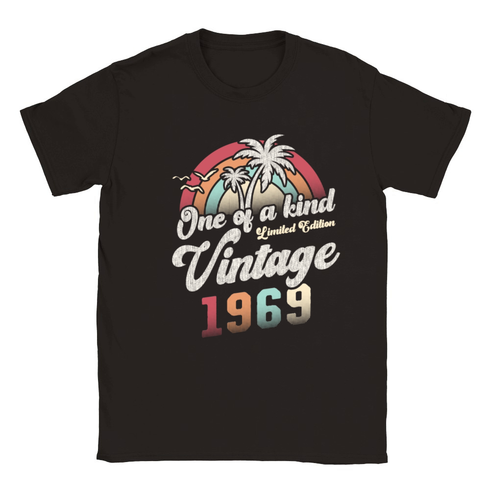 Vintage 1969 Birthday Palm Trees Classic Kids Crewneck T-shirt