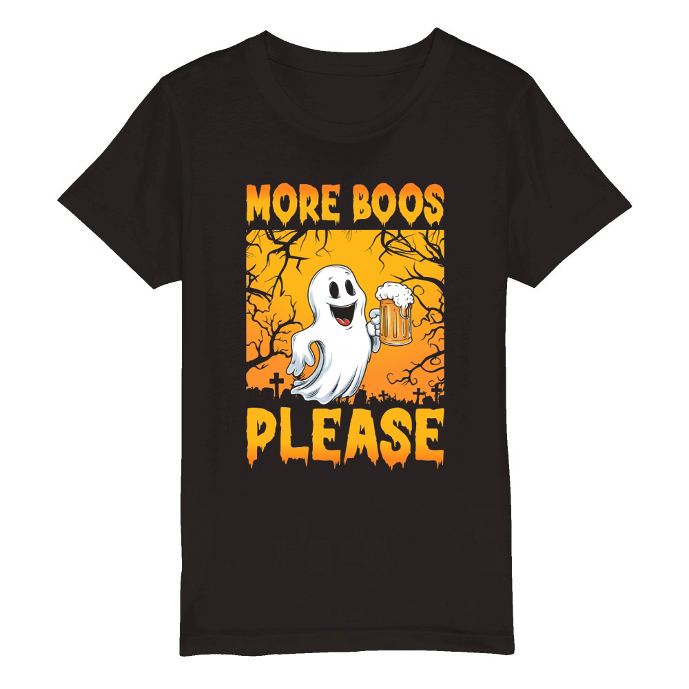 218. more boos please Organic Kids Crewneck T-shirt