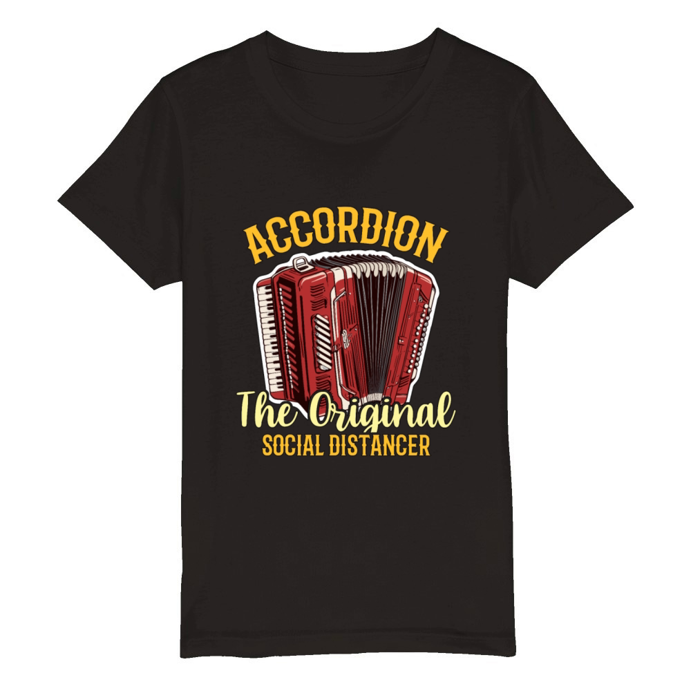 Accordion The Original Social Distancer Folk Music Organic Kids Crewneck T-shirt