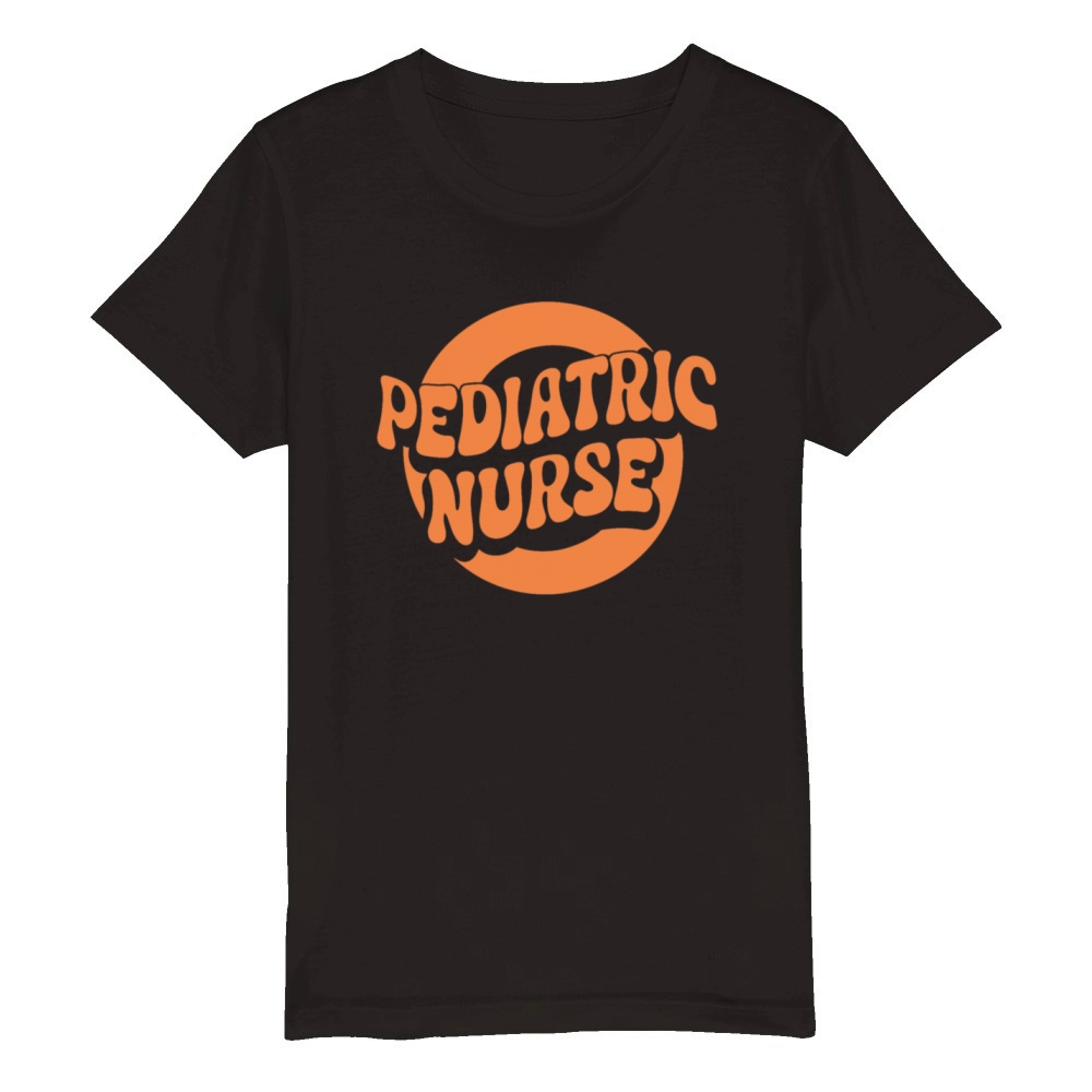 Pediatric Nurse Retro Style Bold Typography Organic Kids Crewneck T-shirt