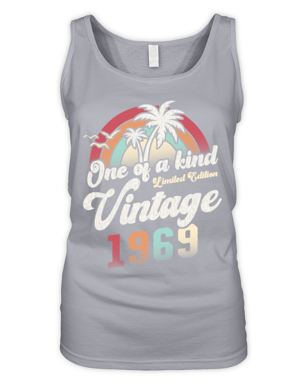 Vintage 1969 Birthday Palm Trees Organic Women's Tank Top