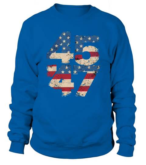 45 47 Vintage American Flag Sweatshirt Unisex