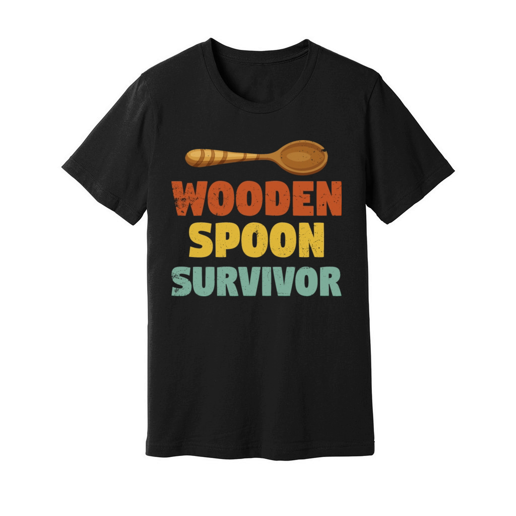 Vintage Funny wooden spoon survivor Unisex Jersey Tee