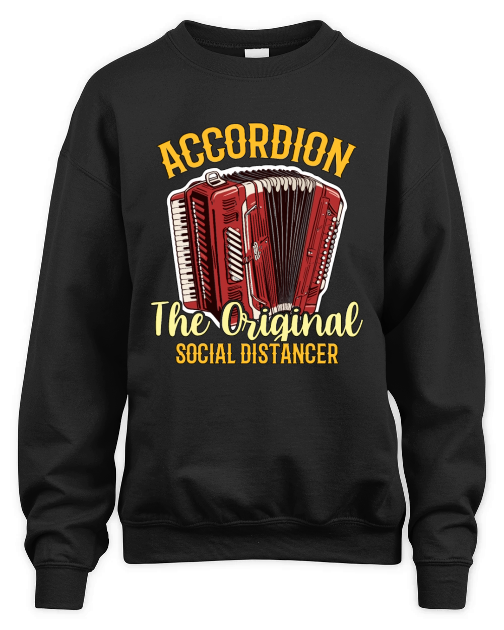 Accordion The Original Social Distancer Folk Music Unisex Premium Crewneck Sweatshirt