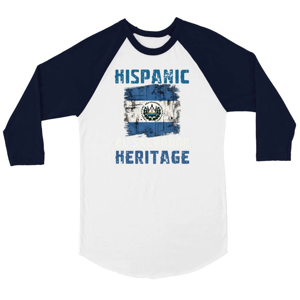 Hispanic El Salvador Heritage Month Unisex ¾ sleeve Raglan T-shirt