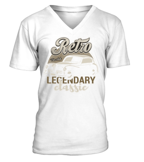 Vintage Retro Classic Car Lover For Car Enthusiast V-Neck T-shirt