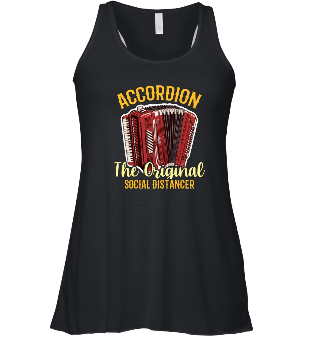 Accordion The Original Social Distancer Folk Music Women's Flowy Tank Top