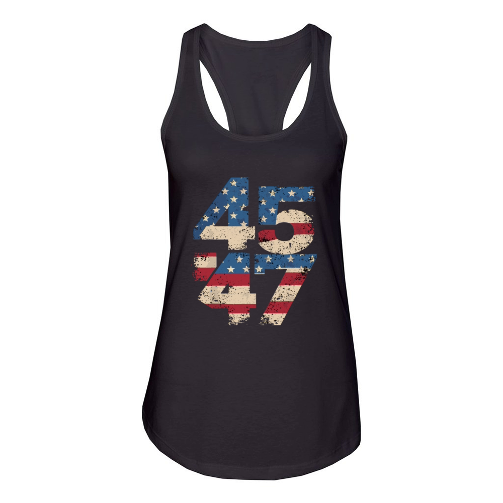 45 47 Vintage American Flag Women's Racerback Tank