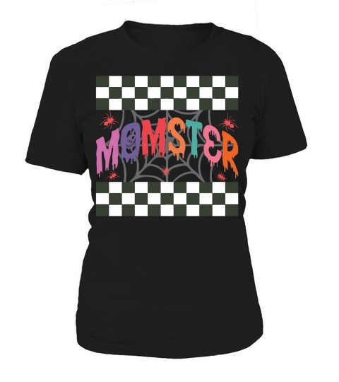 Momster Halloween Mom Retro Checkered Women's T-Shirt