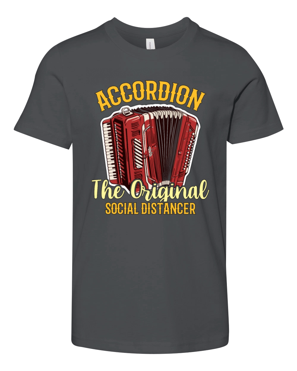 Accordion The Original Social Distancer Folk Music Youth Unisex Jersey Tee