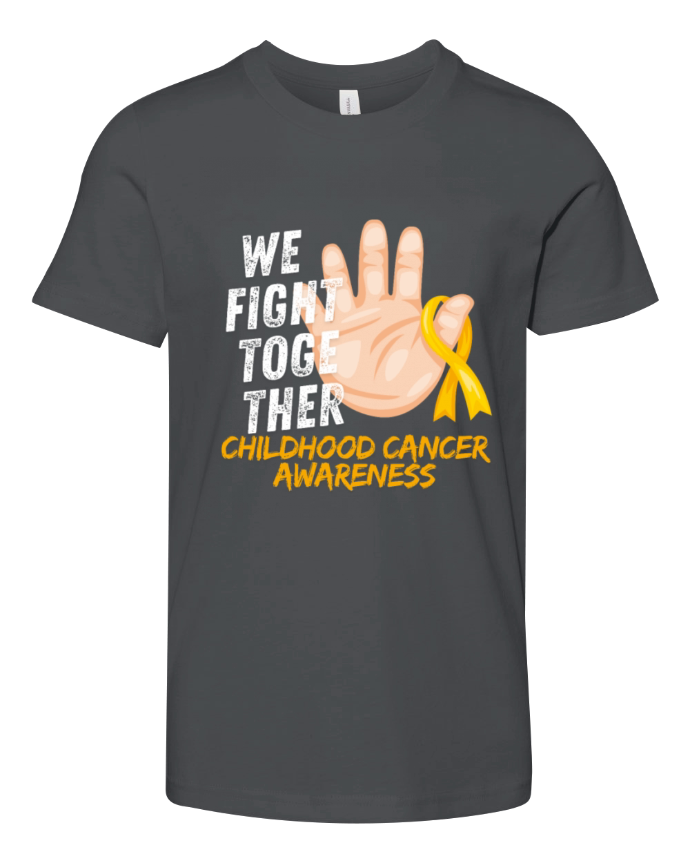 We Fight Together Childhood Cancer Awareness Youth Unisex Jersey Tee