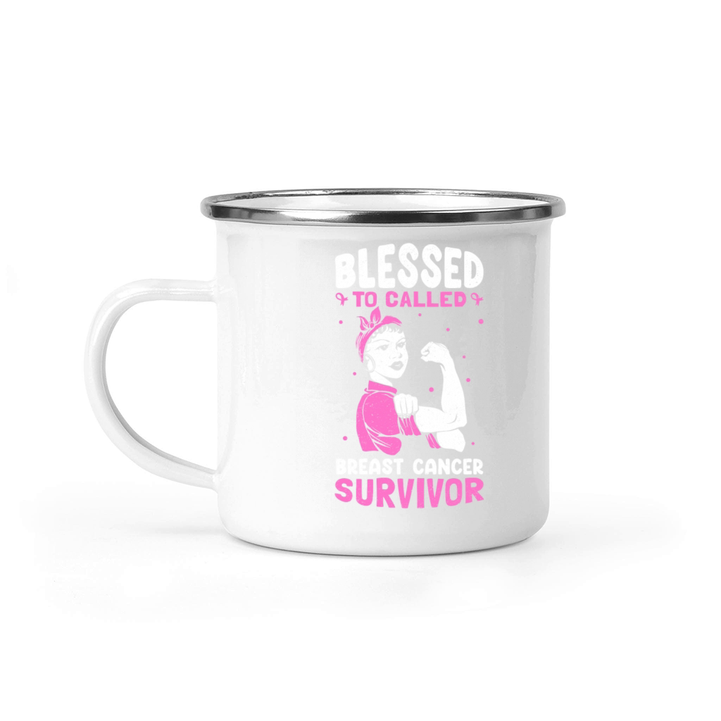 Blessed to Called Breast Cancer Survivor Breast Camping Mug