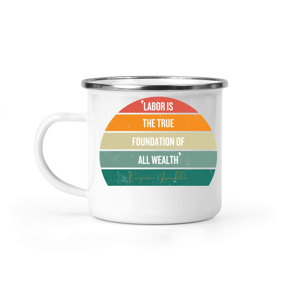 Labor Day Vibes Design T-Shirt for Men and Women Camping Mug
