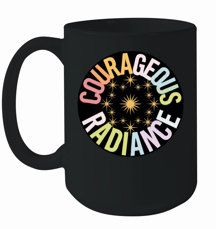 Courageous Radiance - Gold Star Circle Abstract Ceramic Mug