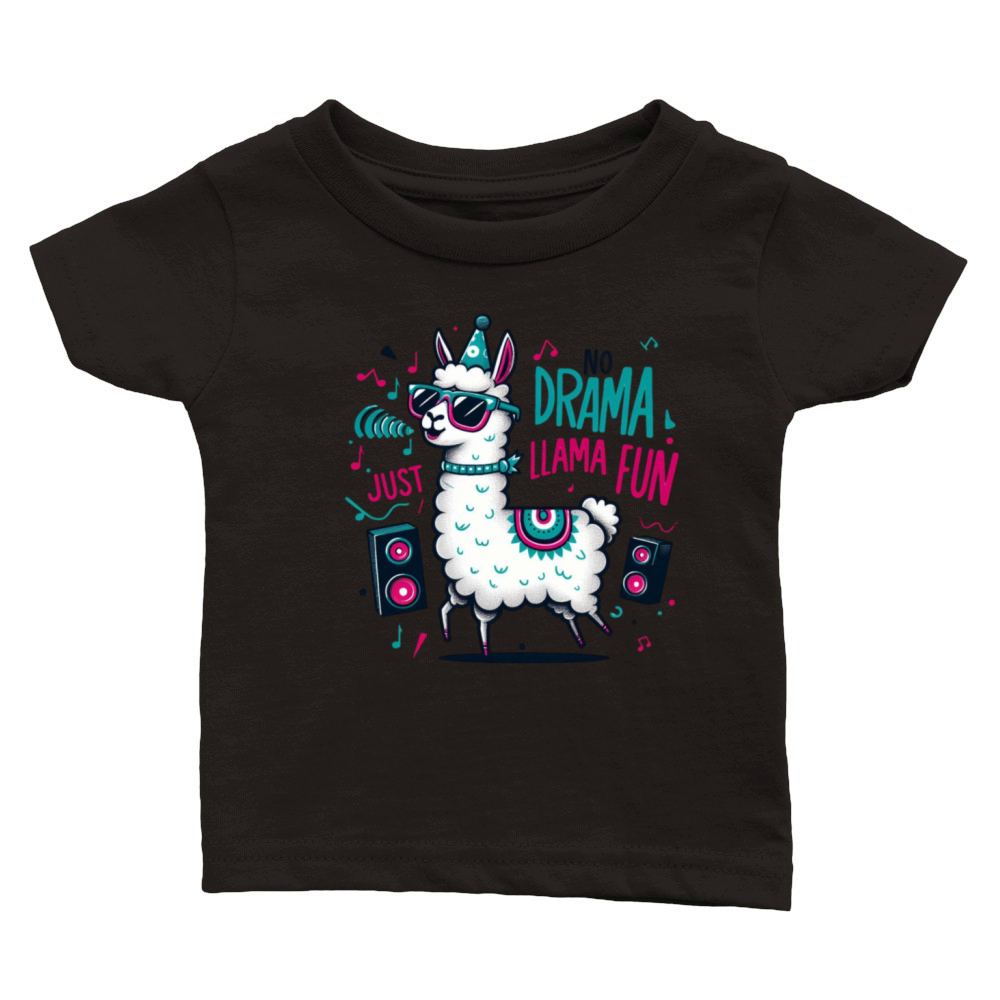 NO DRAMA JUST LLAMA FUN Classic Baby Crewneck T-shirt