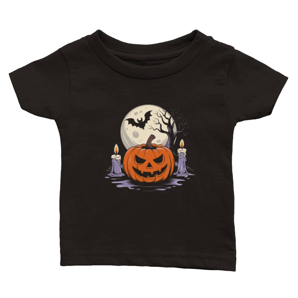 Vintage Pumpkin Scene Halloween Classic T-Shirt Classic Baby Crewneck T-shirt