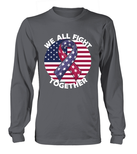 Against Cancer Patriotic American Flag Ribbon Long sleeved Unisex