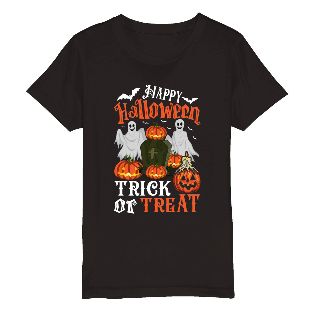 Happy Halloween trick or treat Organic Kids Crewneck T-shirt