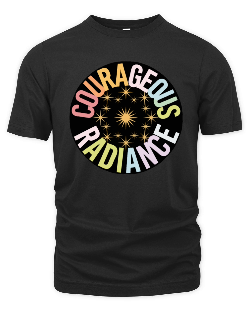 Courageous Radiance - Gold Star Circle Abstract Organic Unisex T-shirt