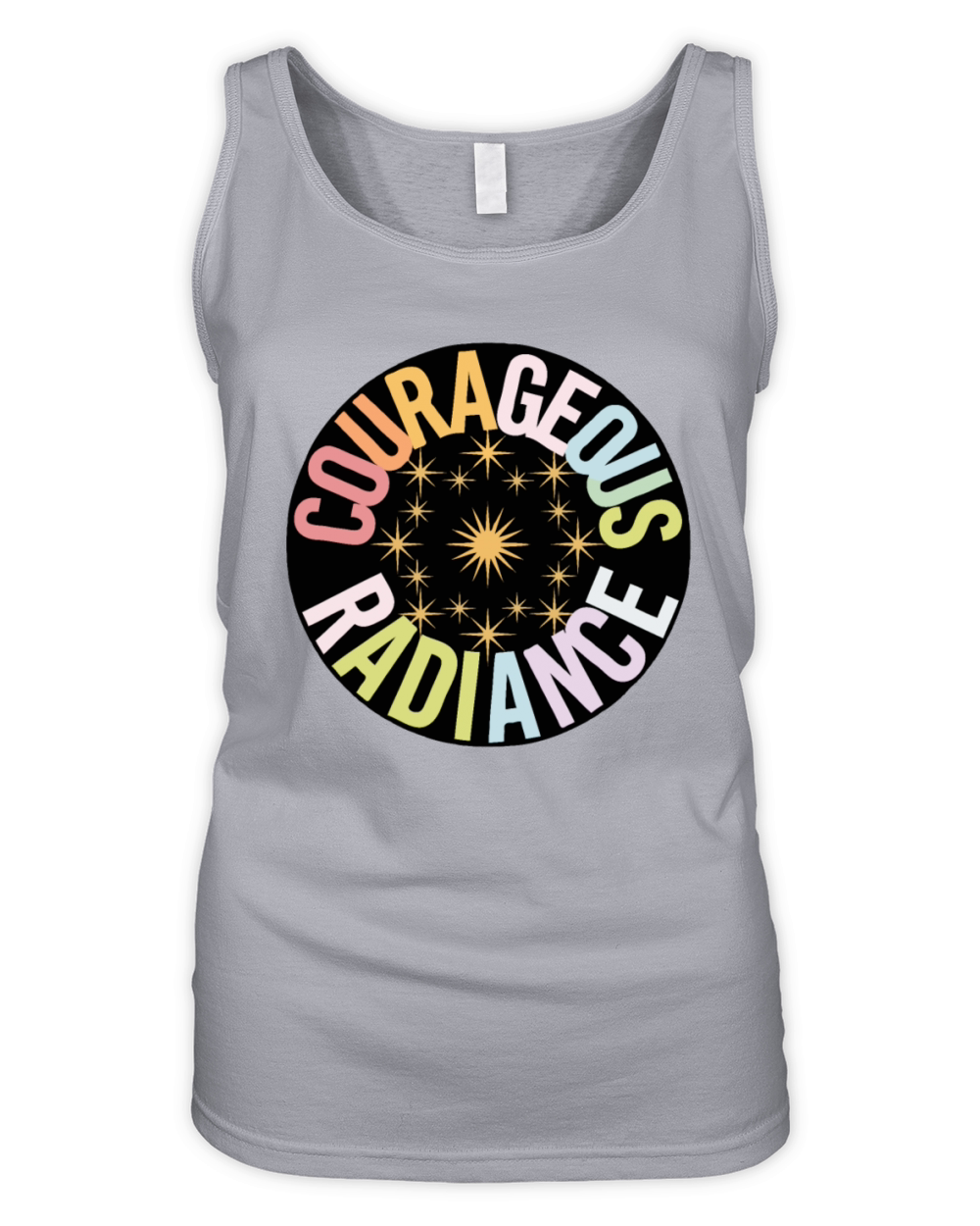 Courageous Radiance - Gold Star Circle Abstract Organic Women's Tank Top
