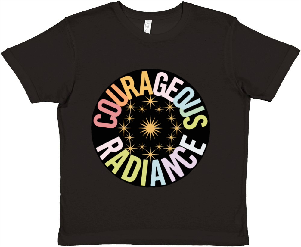 Courageous Radiance - Gold Star Circle Abstract Premium Kids Crewneck T-shirt