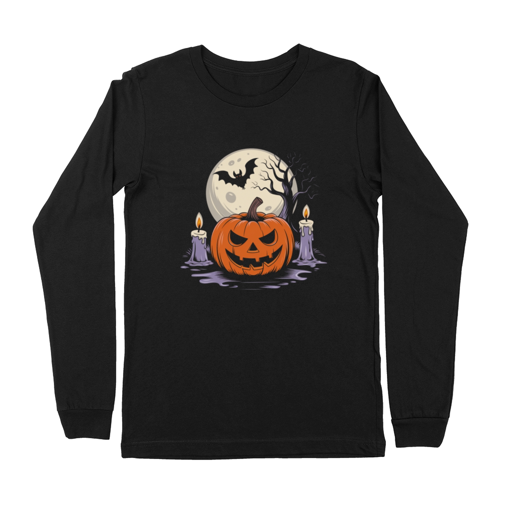 Vintage Pumpkin Scene Halloween Classic T-Shirt Premium Long Sleeve