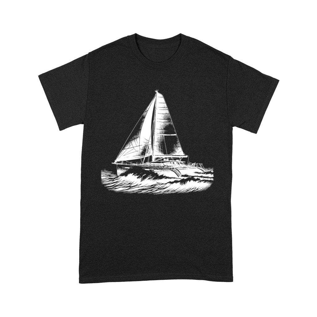 Fast Catamaran Sailboat In Big Waves Premium T-shirt