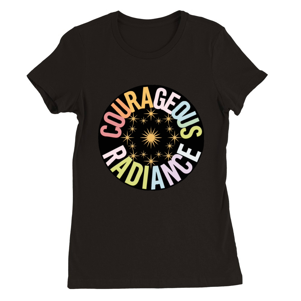 Courageous Radiance - Gold Star Circle Abstract Premium Womens Crewneck T-shirt