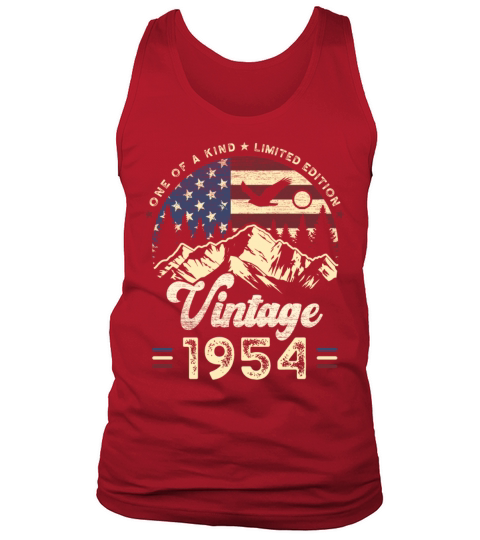 Vintage 1954 Birthday American Flag Tank Top Unisex
