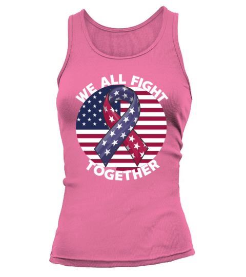 Against Cancer Patriotic American Flag Ribbon Tank top Woman